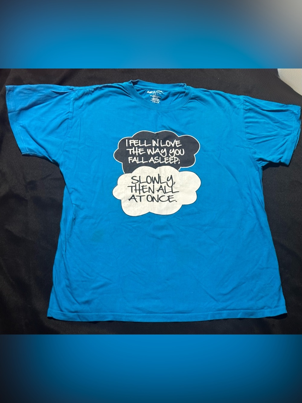 surf style Bright Blue Short-Sleeve Graphic Tee